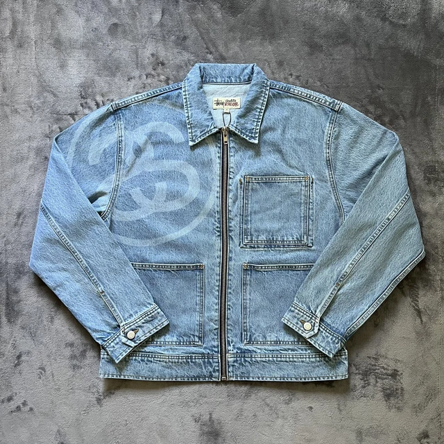 Stussy SS-Link Zip Work Jacket - Stone Wash Size Medium