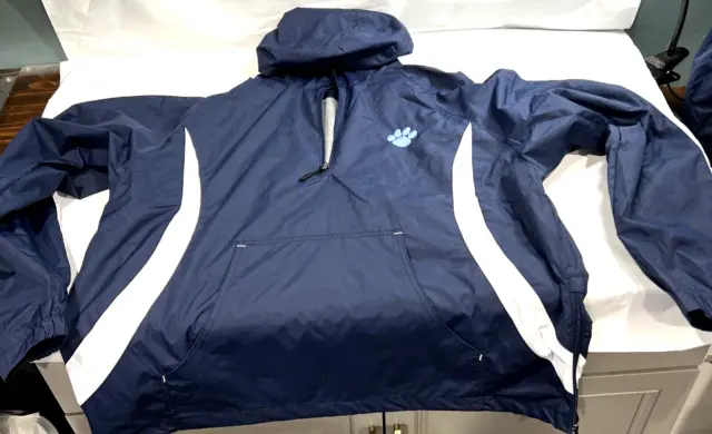 Wind/Water Proof Jacket Sport-Tex Blue Paw Hooded Lightweight Size XL