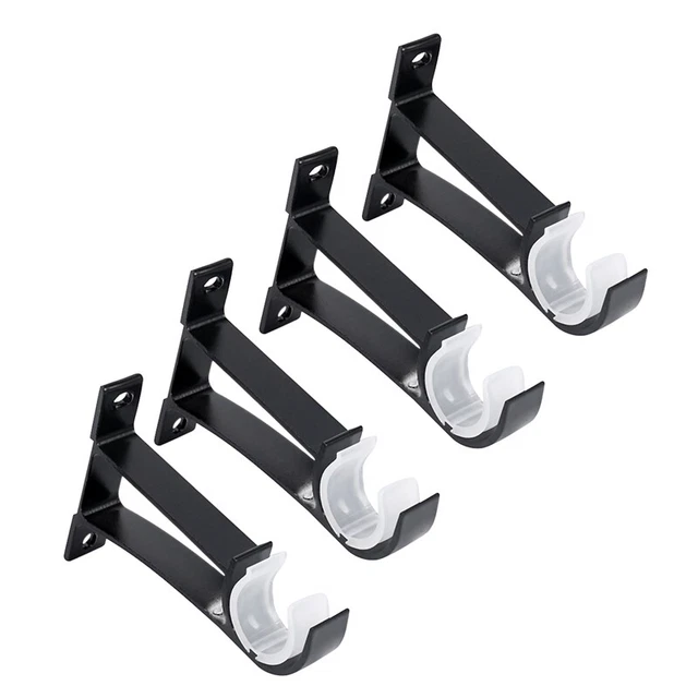 4 Pack Single Curtain Rod Brackets for Drapery Rod Aluminum Alloy Heavy Duty CI8