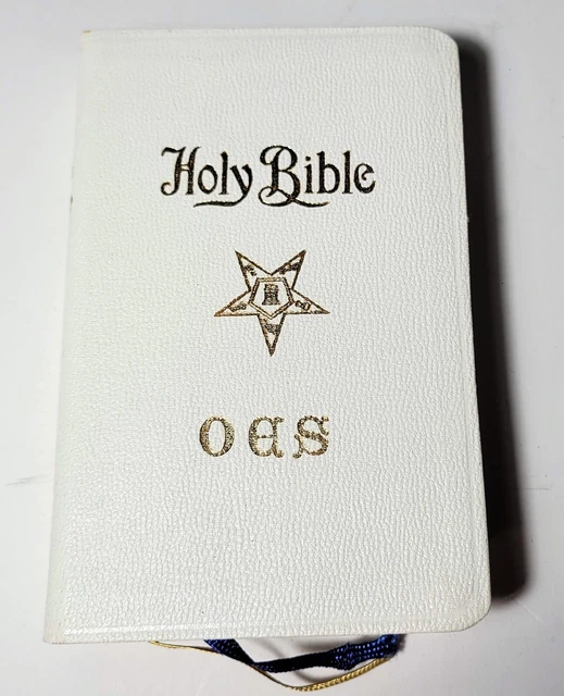 VINTAGE HOLY BIBLE KJV Masonic Holman Edition Eastern Star White