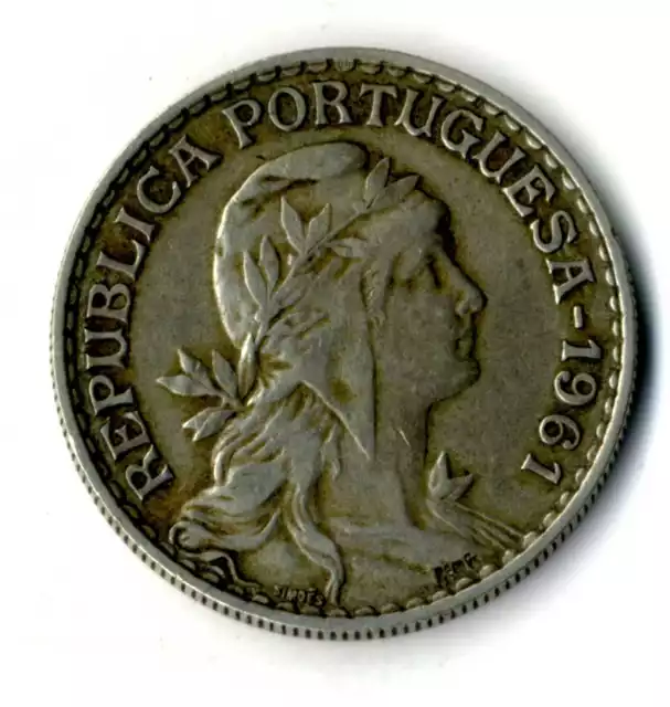 Moneda Republica Portuguesa 1961 1 escudo coin