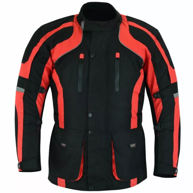 Mens Black Textile Cordura Waterproof Motorcycle Motorbike CE Armour Coat Jacket