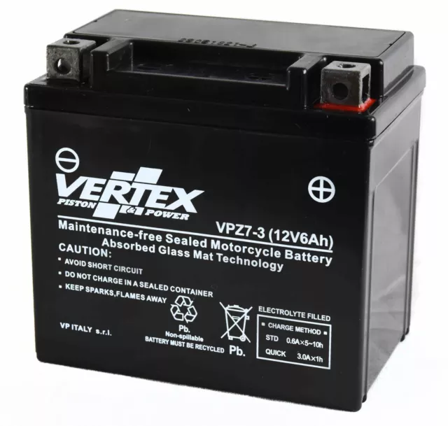 Vertex Battery VPZ7-3 Replaces YTZ7S, CTZ7S, LTZ7S