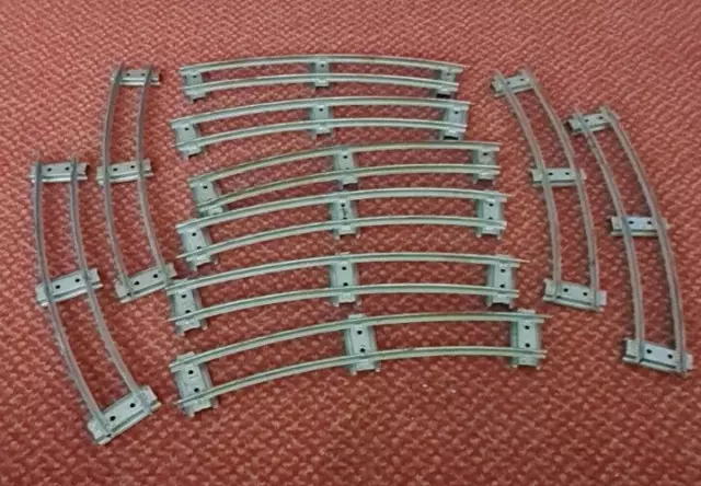 O Gauge HORNBY  Curved track Painted Silver Clockwork x 10