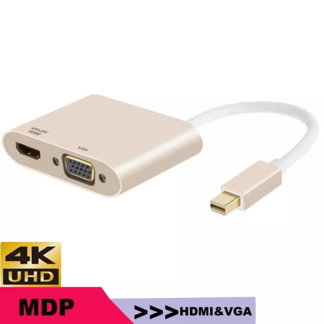 4K Thunderbolt 2 Mini DP to HDMI VGA Displayport DVI Cable Macbook Pro Adapter