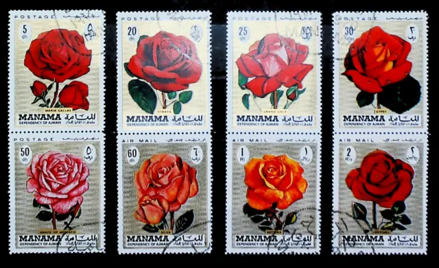 Manama 1971 Roses Flowers Natura Used Full Set A22P7F8051