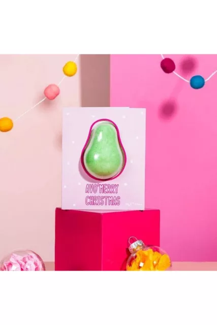 Bubble T Kosmetik Bad Fizzer Karte und Umschlag 4 Karten (Avo Frohe Weihnachten)