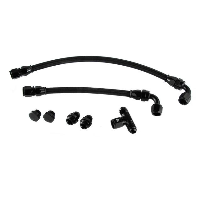 -8 Ls1 Ls2 LS3 Lm7 TBSS Fuel Rail Gen3/4 Connection Kit Fittings Black