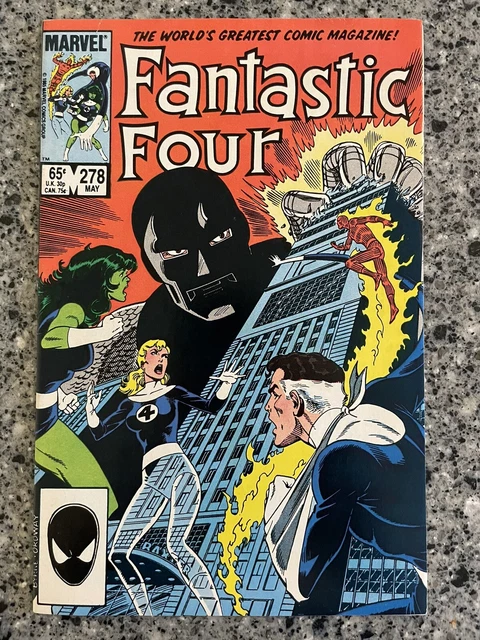 FANTASTIC FOUR #278 VF/NM (Marvel 1985) Byrne, She-Hulk, Dr. Doom’s Origin