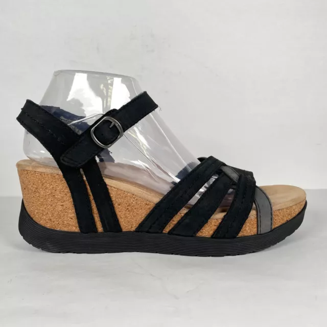 Earth Origins Tonga Tarla Womens Size 10 M Black Suede Ankle Strap Sandals Shoes