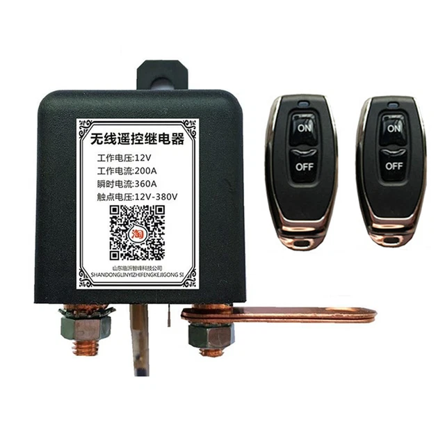 200A Car Master Battery Wireless Dual Remote Power Kill Cut-off Switch Relay