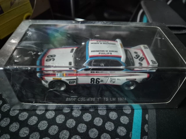 Miniature Spark 1/43 Résine - BMW M1 N°61, 8e Aux 24h Du Mans 1982, Blanche