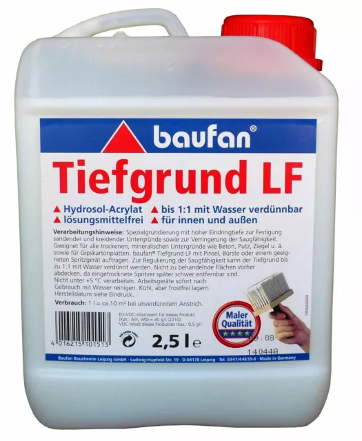 Baufan bajo Básico Lf 2,5 L Kunstharz-Dispersion 1:1 Diluible Imprimación