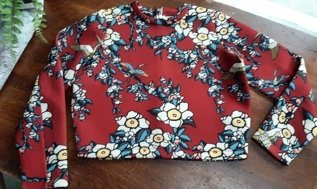 Top Dsquared2 donna/ragazza (taglia S) età 16 anni uccellini floreali ritagliati