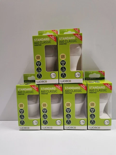 6 x Luceco 9W warmweiße LED GLS Glühbirne - Bajonettkappe