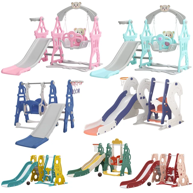 3-in-1 Kids Swling and Swing Set Climbing Toys Indoor Playground Outdoor Garden