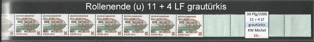 RM Sehenswürdigkeiten 30 Pfg RG 2000 ROLLENENDE 11 + 4 LF u grautürkis