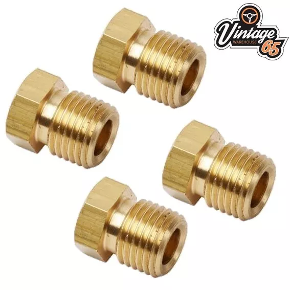 Citroen 2CV DS HY Van 6.35mm Brass Brake Pipe Fitting Union For Hydraulic Lines