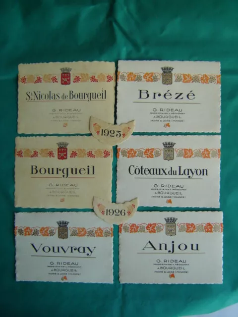 Lot d'étiquettes de Vin Anciennes des Années 1920 /30. & Collerettes 1923/1926.