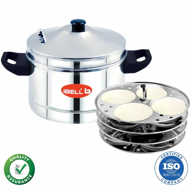 BEST IDLY COOKER Stainless Steel Idli Maker 4 Plates 16 Idlies ...