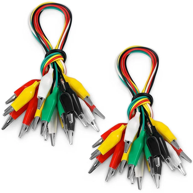 20x Alligator Clips Electrical 16 Test Leads With Alligator Clips Testing New