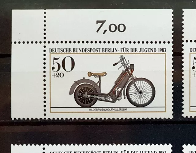 Berlin 1983 ** 4x Mi 694 Jugend 50Pf Motorräder jede Ecke Formnummer 1 Fn1 01945 2