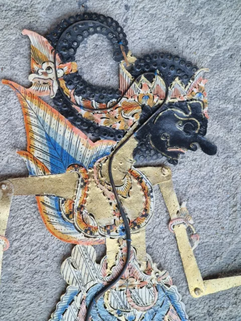 2 alte Wayang Kulit Schattenspielfigur aus Bali