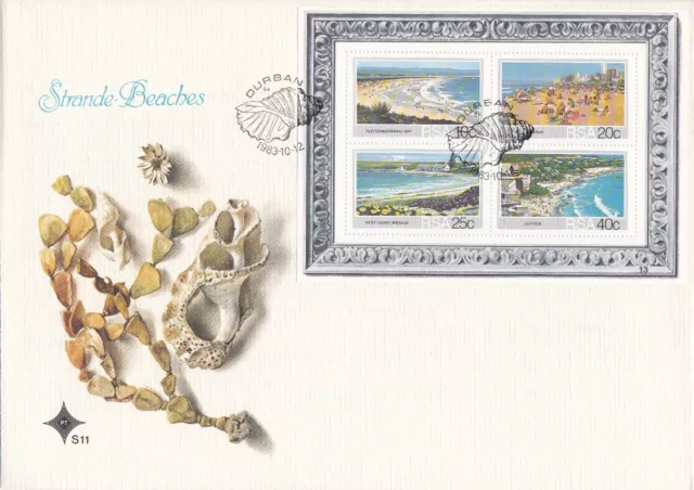 RSA3014) South Africa Commemorative FDC, 1980-93 set of 10 large, Tourism 6.2, A