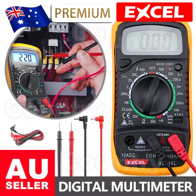 LCD Digital Multimeter AC/DC Electrical Meter Voltmeter Current OHM Multi Tester