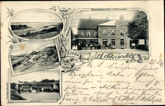 Ak Achterwehr in Holstein, Gastwirtschaft, Aalwehr, See - 10569419