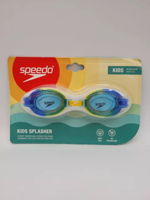 NEW Speedo Splasher Swim Goggles Kids Age 3-8 FREE SHIPPING