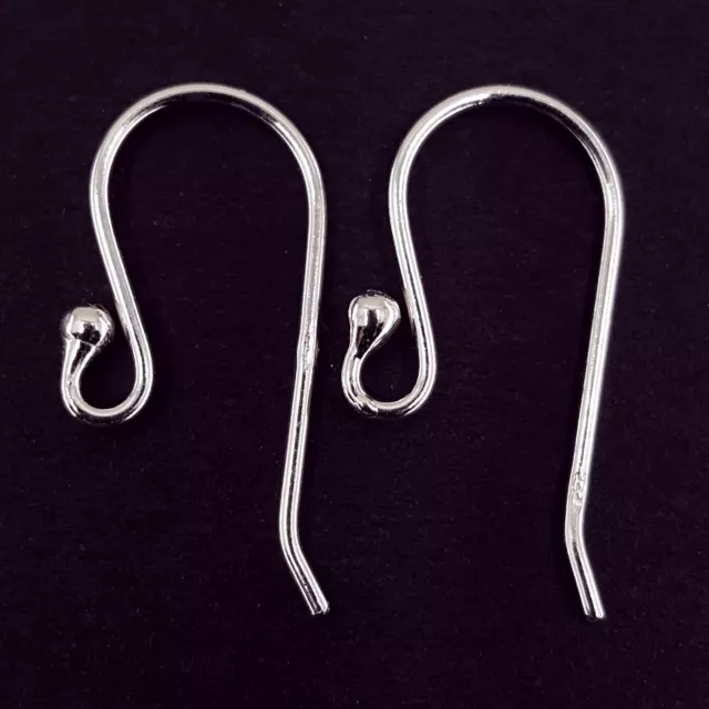 Earring Hooks Solid Wire 925 Sterling Silver 1 - 50 Pairs For Jewellery  Making