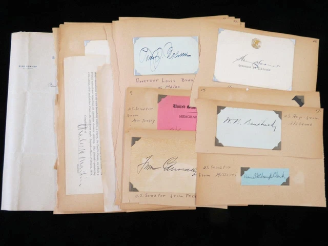 (27) 1930's Politician Autographs Senators Governors, etc