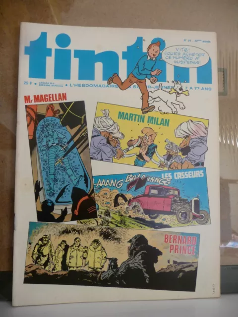 JOURNAL DE TINTIN N°24 14 JUIN 1977 GERI Mr MAGELLAN… EDITION BELGE