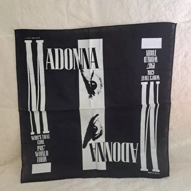 Rare Vintage 1987 MADONNA Who's That Girl World Tour Bandana