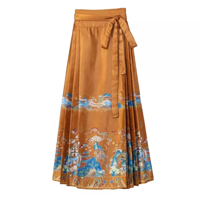 Skirt Skirt Summer Lace-up Dunhuang Retro Fashionable Satin Fashionable