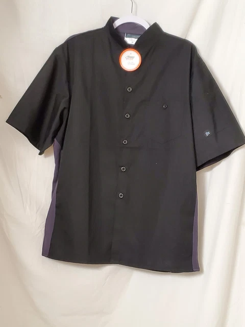 HAPPY CHEF Cook Cool Uniform Button Down Shirt XL COLORBLOCK Short Sleeve NEW