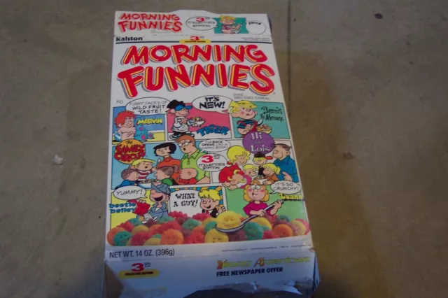 Vintage 1988 Ralston MORNING FUNNIES Cereal Box 3rd edition