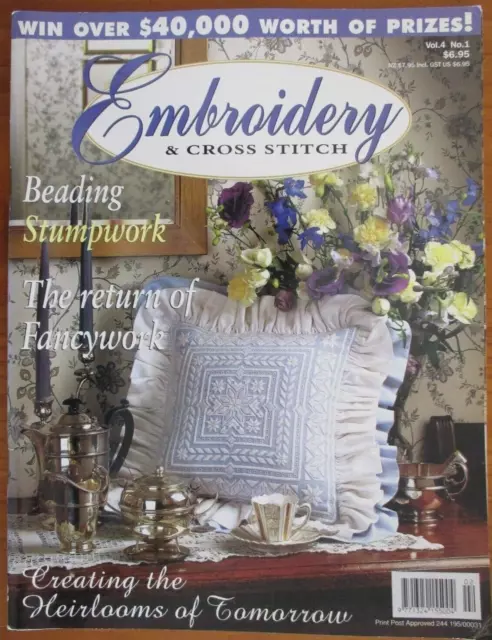 EMBROIDERY & CROSS STITCH Magazine Vol 4 No 1 1998 Beading Stumpwork