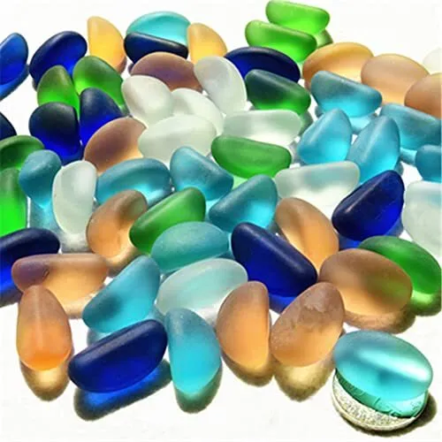 EPRHAY 10-16 mm gemischte Farben Oberseite ungebohrt Meer Strand Glas Perlen Großpackung Zum Selbermachen Dekor