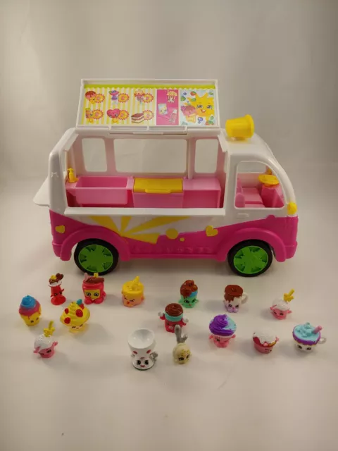 2015 Shopkins Scoops Ice Cream Truck playset w/15 Shopkins figures!! LOOSE+Rares