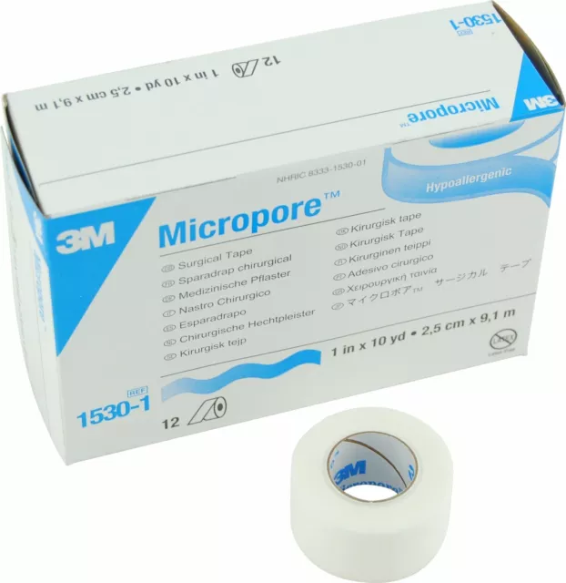 3M MICROPORE SURGICAL PAPER TAPE 1" x 10 YARDS –– #1530-1