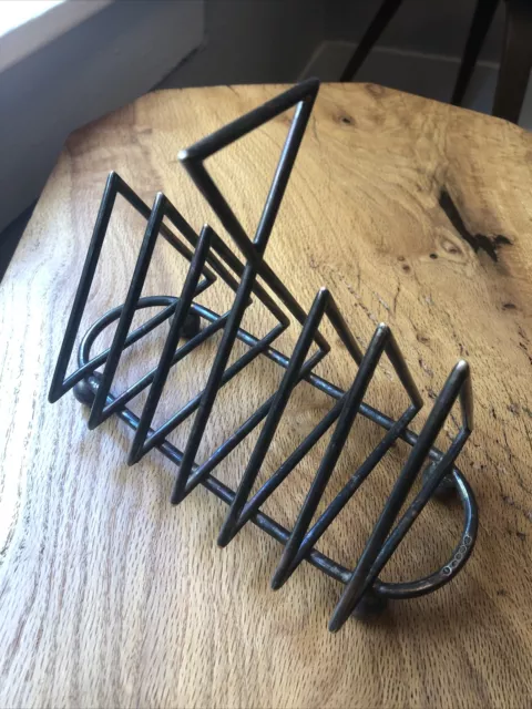 Christopher Dresser Style Triangular Letter Toast Rack Silver or Plate? Marked