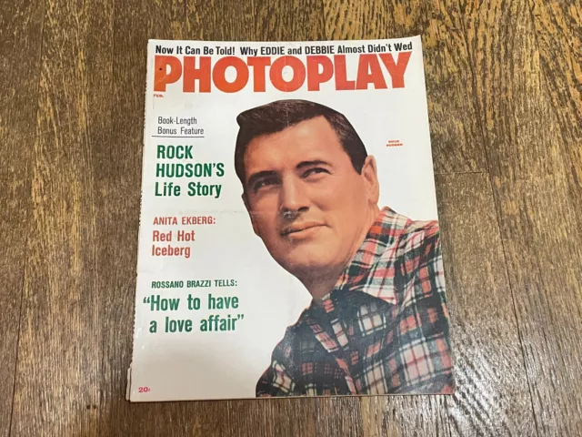 Photoplay Magazine February 1957 Rock Hudson Audrey Hepburn Jayne Mansfield