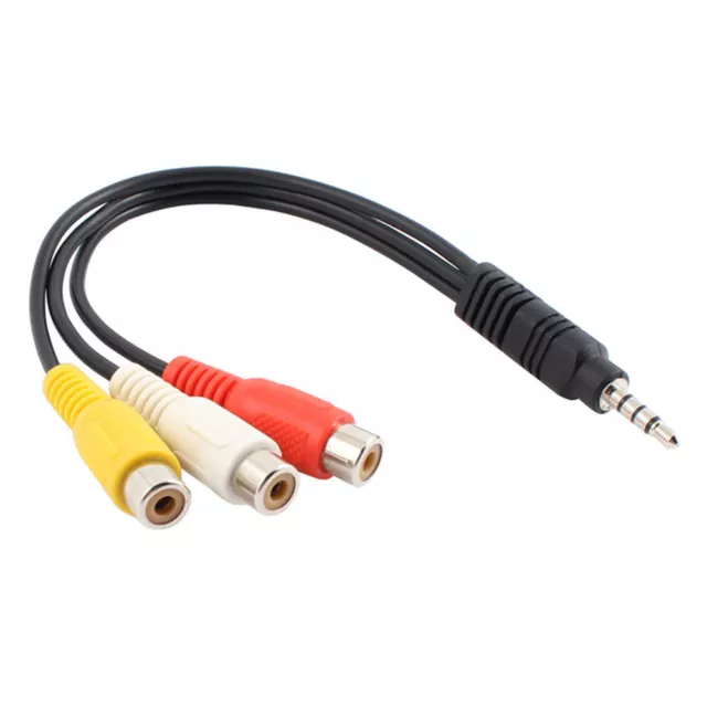 P13 3,5mm Klinkenstecker zu Cinch Buchse AV Kabel Adapter Video Audio für TV DVD