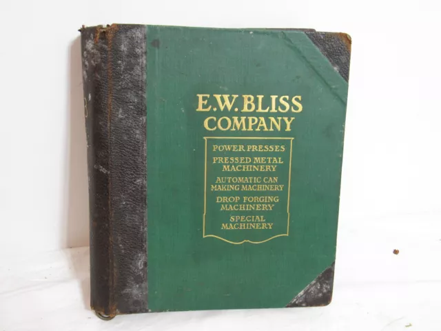 Antique 1920 BLISS PRESS CATALOG BOOK, manufacturing equipment, 8lbs, 11" x 10",