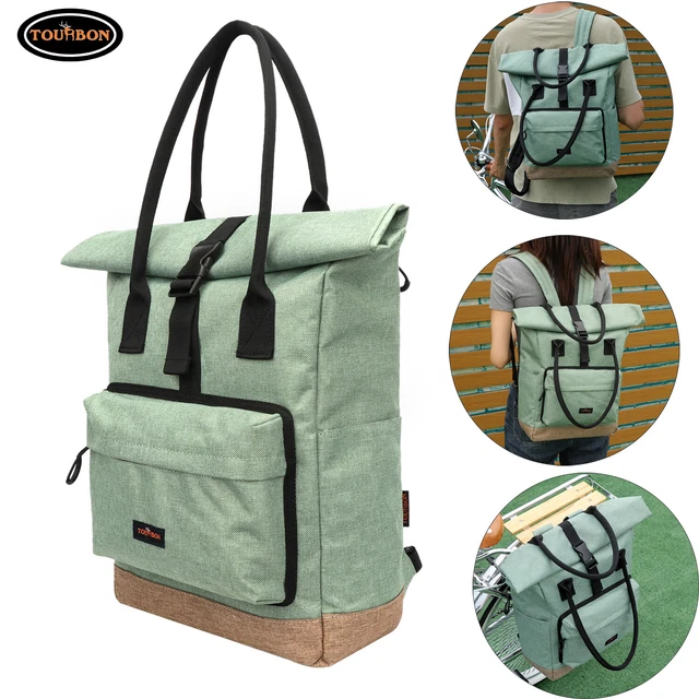Tourbon Bike Bag Bicycle Rear Rack Backpack Tote Case Rucksack for School Unisex