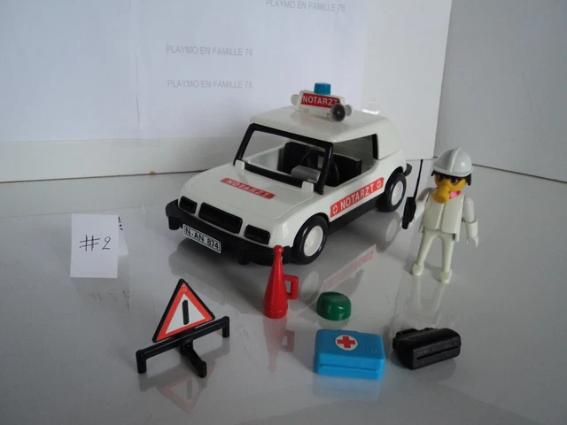 PLAYMOBIL vintage city life voiture médecin valises panneau set 3217 de 1977 #2