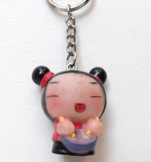 Pucca Keyrings - Portachiavi - Plastica Dura Vuota Internamente - Figura Cm.4