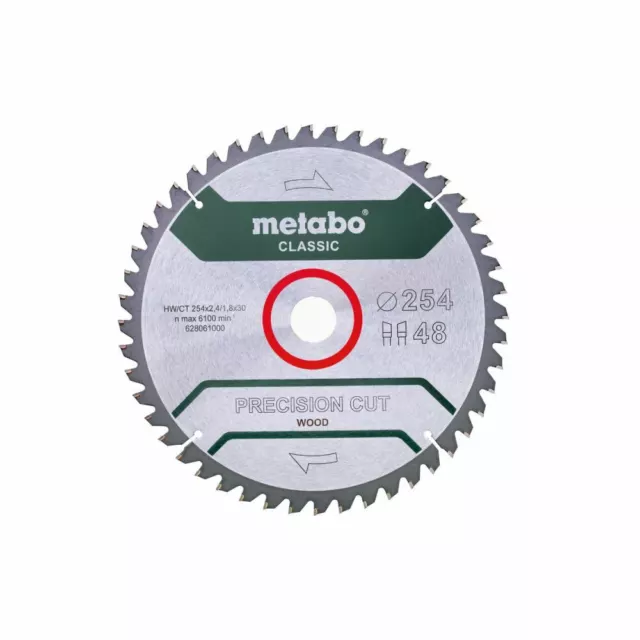 METABO Kreissägeblatt HW/CT 254 x 30 x 2,4/1,8, Zähnezahl